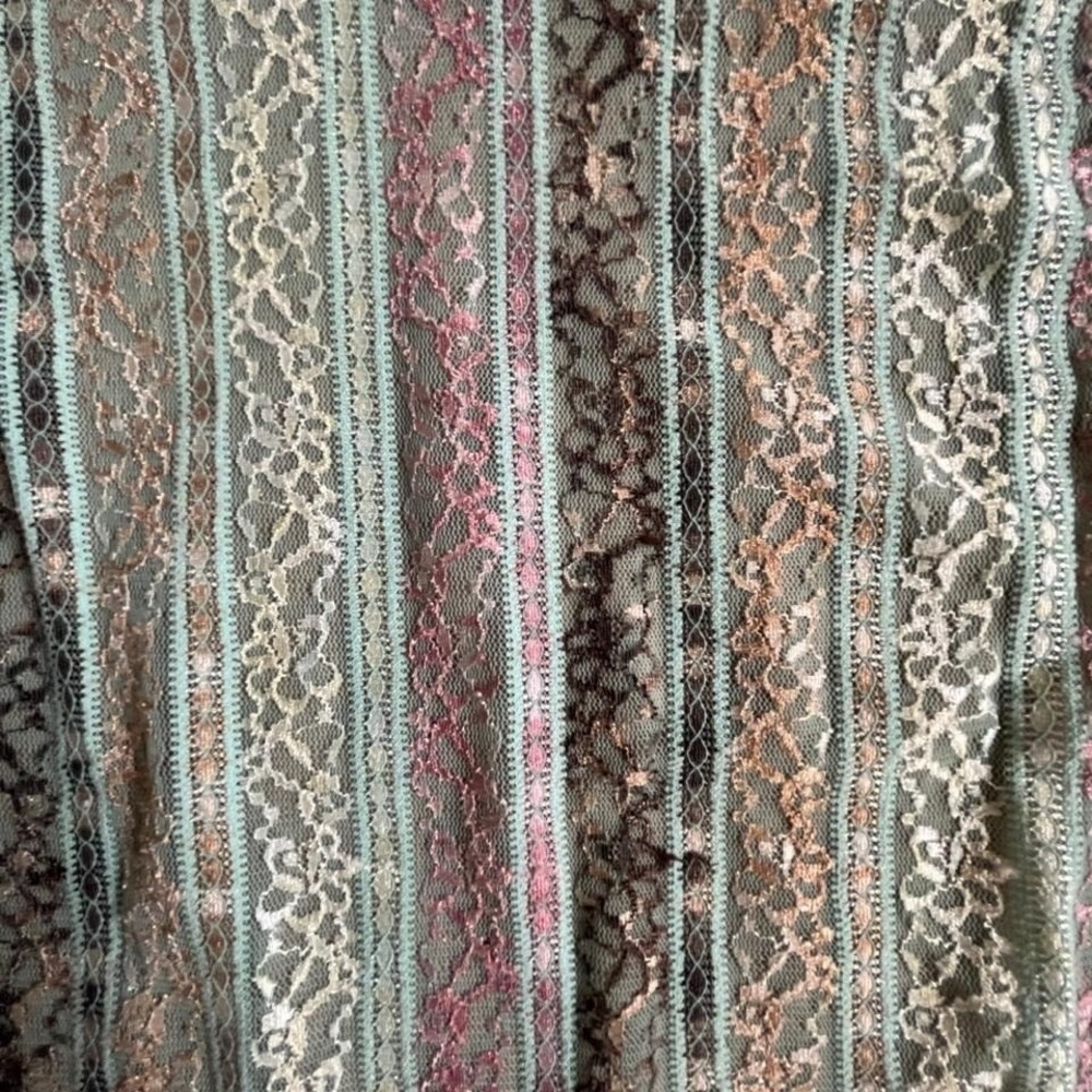 Vintage Edista patchwork lace overlay tee size L 90s fairycore cottagecore boho - Picture 6 of 7